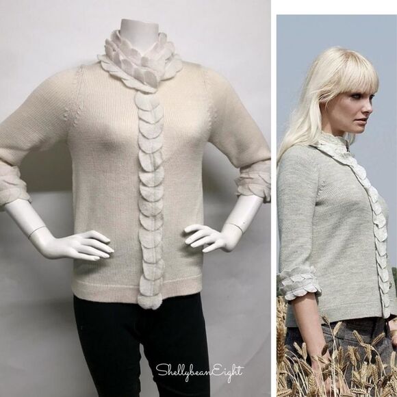 ANTHROPOLOGIE Moth SWALLOWS TWITTER Cardigan S XS - Picture 2 of 8